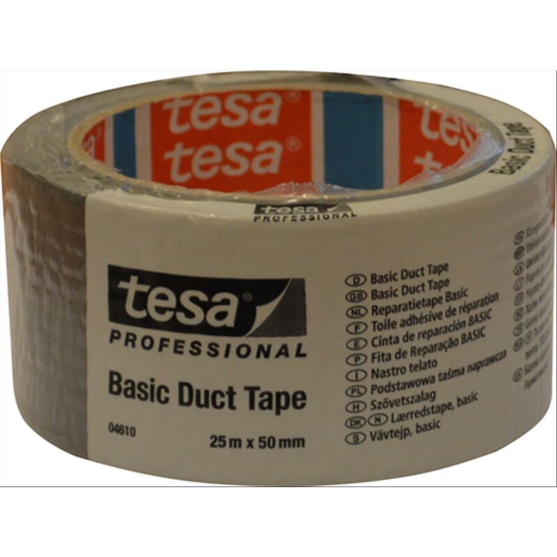 Image of Nastro universale Tesa basic duct tape grigio 25mt 50mm impermeabile
