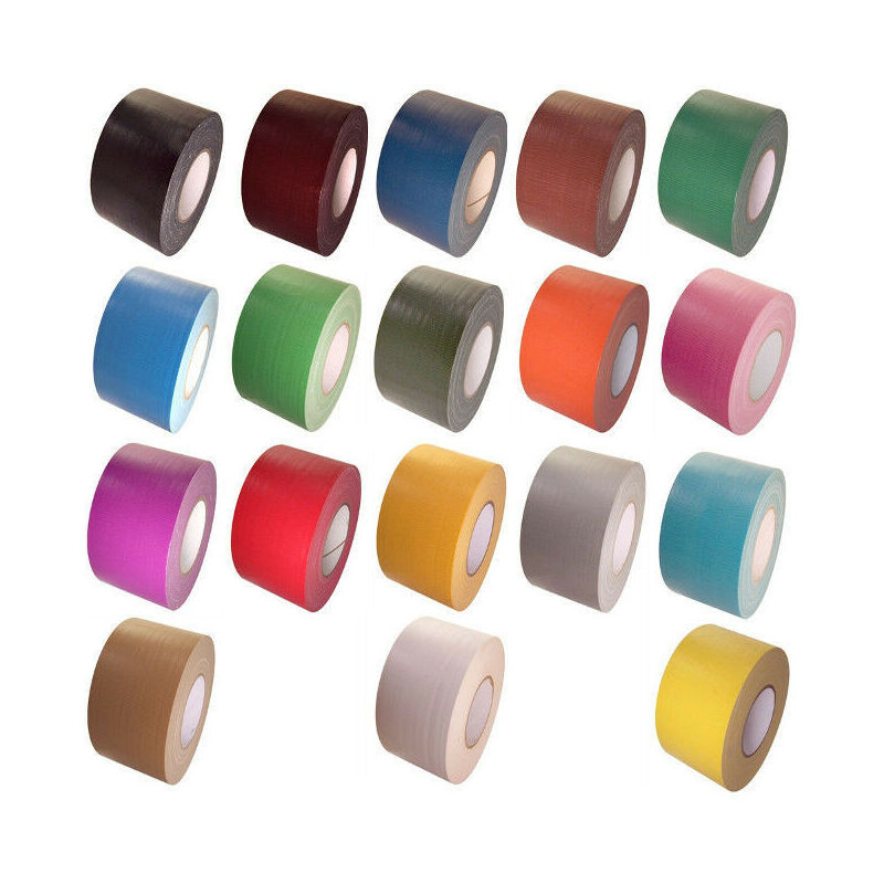 Image of Stickerslab - Nastro Americano telato colorato plastificato per riparazioni extra forte 4 rotoli Colore - Giallo, Larghezza - 38mm, Lunghezza - 2,75mt