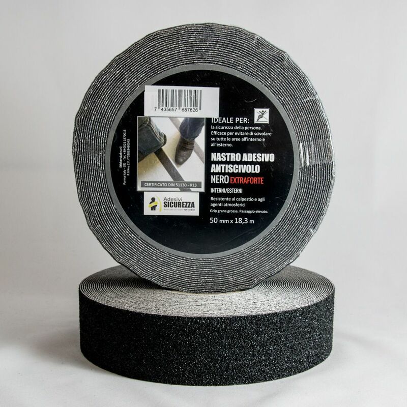 Nastro antiscivolo adesivo certificato extra grip nero in varie misure Packaging - 50 mm x 18,3 mt ( 1 Rotolo)