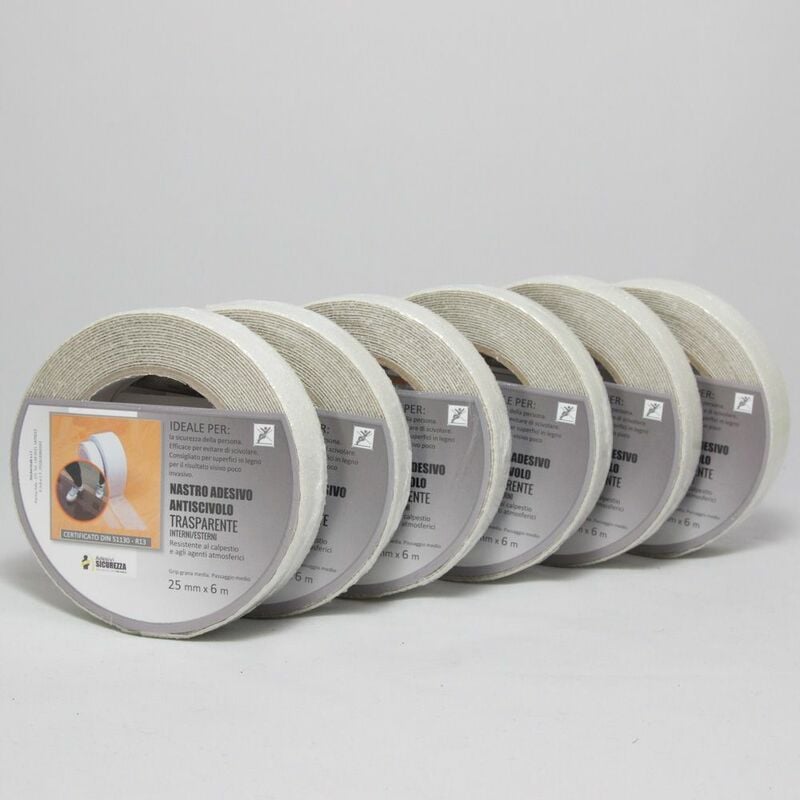 Nastro antiscivolo adesivo certificato trasparente in varie misure Packaging - 50 mm x 18,3 mt ( 1 Rotolo)