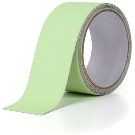 Nastro antiscivolo in PVC fosforescente per scale, gradini, pavimenti e decorazioni di sicurezza, 5 m x 5 cm