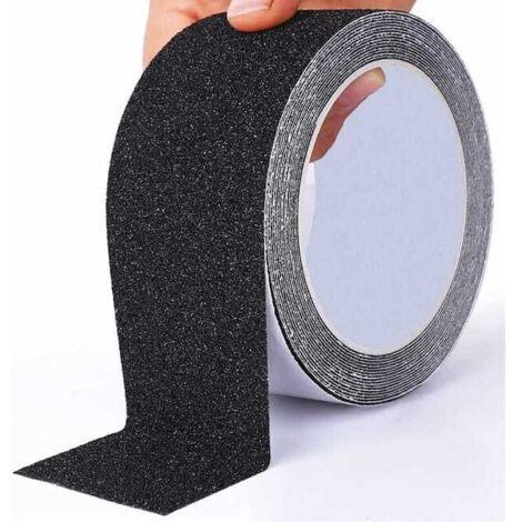 Nastro antiscivolo per scale, 10 cm 5 m, nastro adesivo antiscivolo per esterni, nastro di trazione antiscivolo, nastro adesivo di sicurezza, nero