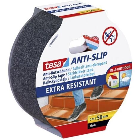 Nastro antiscivolo Tesa per scale e pavimenti lisci nero 50 mm x 5 mt