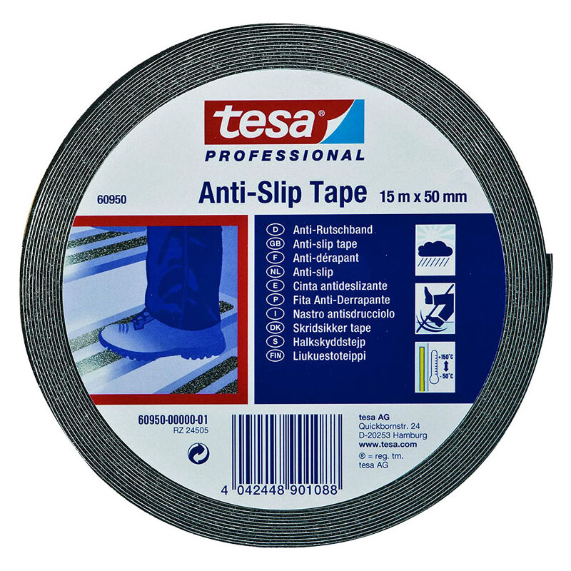 Nastro Antisdrucciolo Nero Tesa 15 Mt X 50 Mm