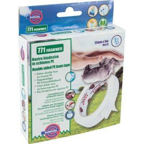 NASTRO BIADESIVO 771 FISSAFORTE EUROCEL - MM 25 ML  5 - 10 pezzi