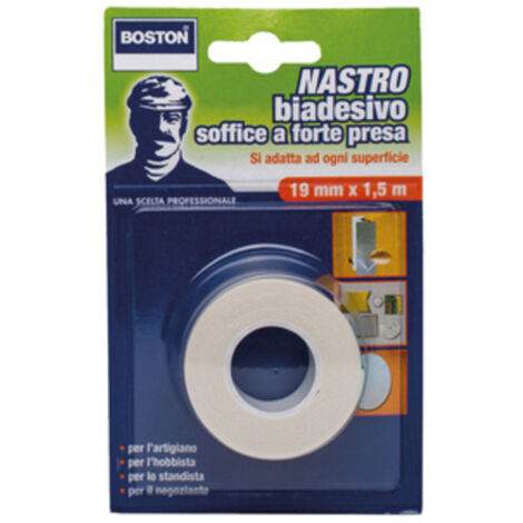 nastro biadesivo adesivo forte ml 1,5x19 mm schiuma PE per mensole vetrine