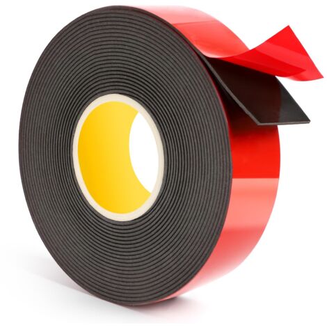 Nastro biadesivo extra forte, 25 mm 5 m, adesivo acrilico, impermeabile, per decorazioni per ufficio e casa, nero