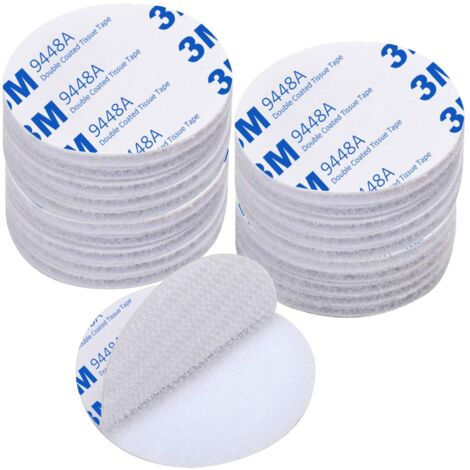 Nastro biadesivo extra forte, nastro autoadesivo riutilizzabile bianco rotondo da 5 cm, potente adesivo biadesivo per fai da te/cornice fotografica, 20 pezzi