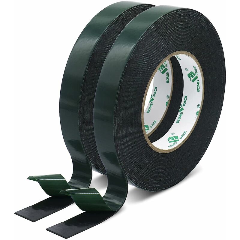 Hiasdfls - Nastro biadesivo in schiuma nera per