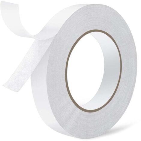 Nastro biadesivo, larghezza 20 mm, lunghezza 50 m, nastro biadesivo extra forte per esterni, bianco, multiuso, adesivo forte per ufficio, scrapbooking, auto, fai da te