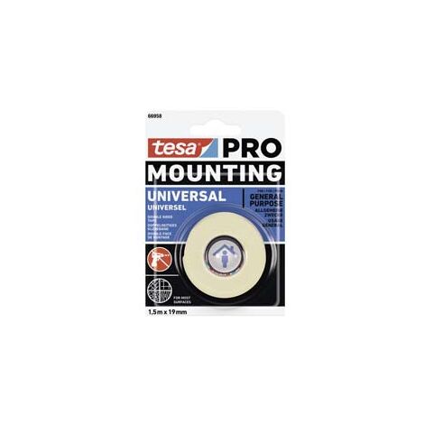 NASTRO BIADESIVO MOUNTING PRO UNIVERSALE 66958- - mm.19h. in rotoli da mt.5 - 8 blister TESA