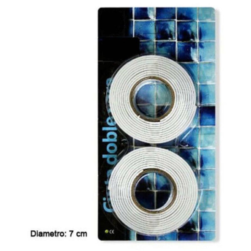 Nastro Biadesivo Nastri Diametro 7 Cm Confezione Da 2 Pezzi Bianco - - Trade Shop Traesio