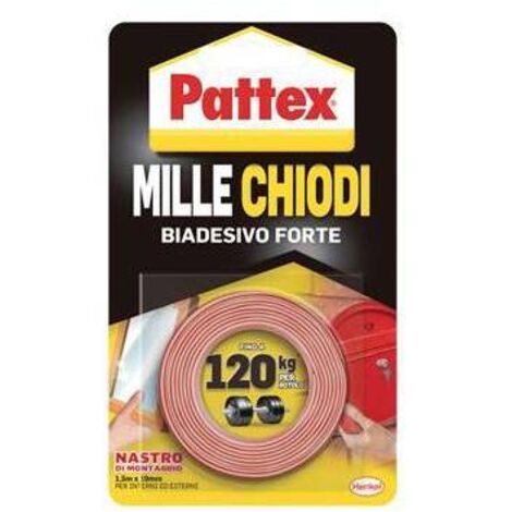 NASTRO BIADESIVO PATTEX MILLECHIODI • H.MM 19 MT 1,5