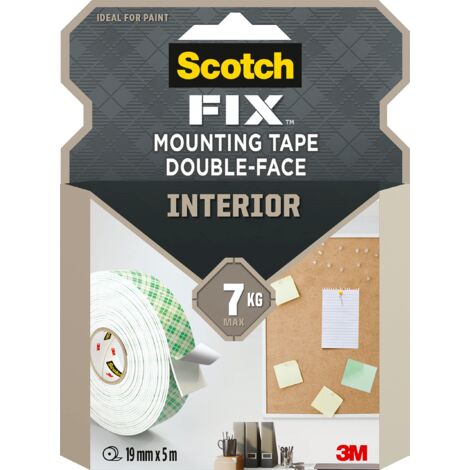 Nastro biadesivo per montaggio interno, 19 mm x 5 m, max 7 kg