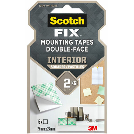 Nastro biadesivo Scotch 2 Kg 2,5 x 2,5 cm Bianco (16 Unità)