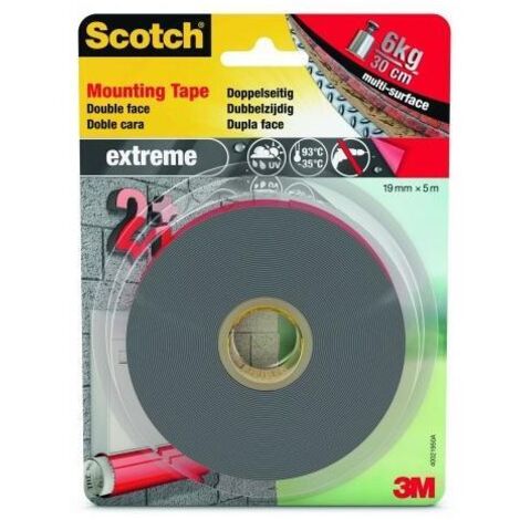 Nastro biadesivo Scotch extreme 19 mm x 5 m Grigio