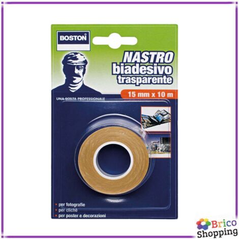Nastro Biadesivo Trasparente Ml 10x15 Mm Doppia Faccia Foto Carta Cartoncini