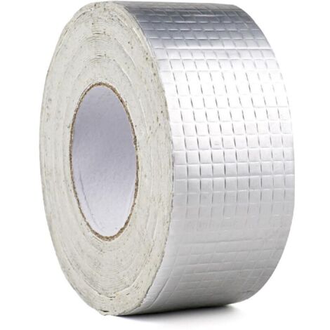 Nastro butilico, nastro impermeabile, nastro in alluminio, 5 cm (L) x 5 m (L) x 1,0 mm (A), impermeabilizzazione di servizi igienici, scarichi, crepe del tetto, camper, parabrezza