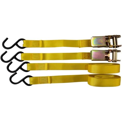 NASTRO DI ANCORAGGIO AD UNCINO mt. 4,5 x mm 25 - port.350 kg - pz.2 / con cricchetto