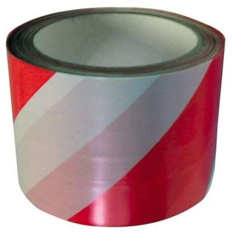 Nastro di avvertimento rosso e bianco 75 mm 100 m