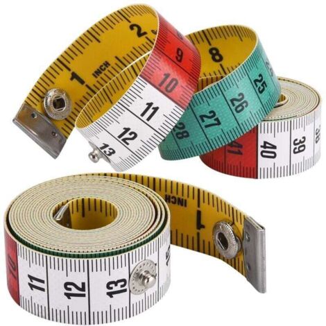 Nastro di misurazione per cucire KZQ, nastro di misurazione per il corpo, nastro da cucito da 150 cm / 60 pollici, nastro da cucito biadesivo con bottone