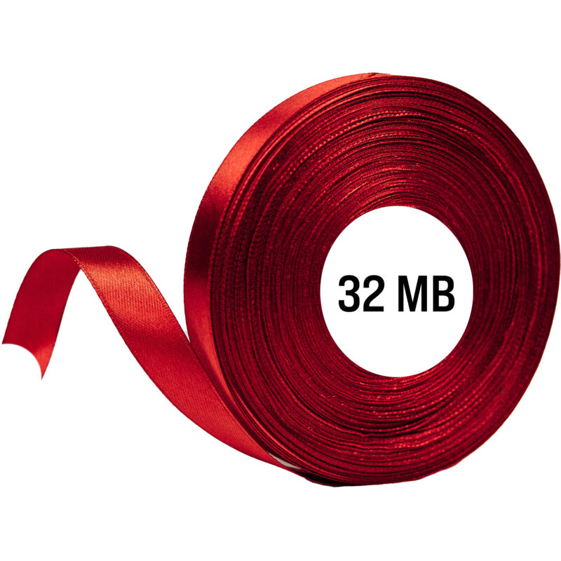 Nastro di raso rosso scuro rotolo 6 mm 32 m per decorazione