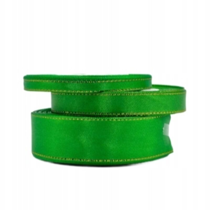 Nastro di raso verde oro filo rotolo 6 mm 22 m raso per decorazione