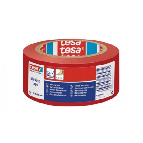 Nastro di segnalazione in PVC TESA 33 m x 50 mm, rosso