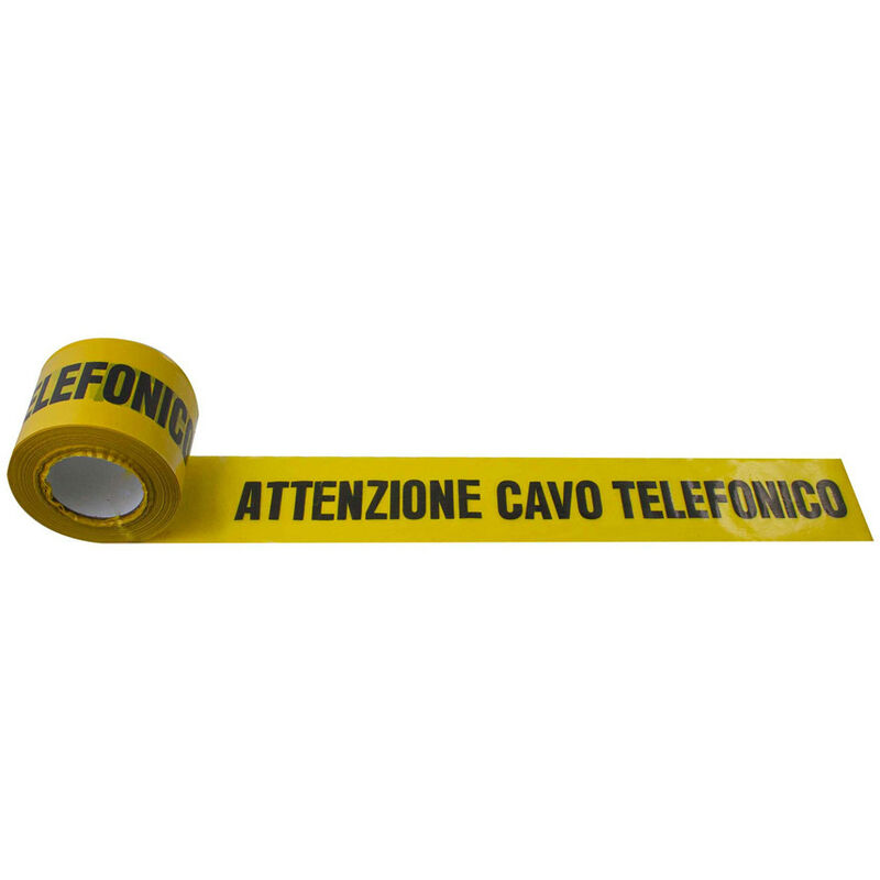 Image of Nastro di segnalazione sotterranea 'attenzione cavo telefonico' lunghezza 200 metri ed altezza 10CM colore giallo FT