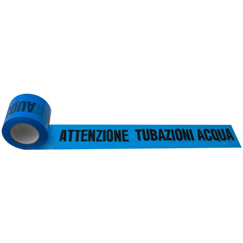 Image of Nastro Di Segnalazione Sotterranea 'Attenzione Tubazioni Acqua' Lunghezza 200 Metri Ed Altezza 10cm Colore Blu - Ft