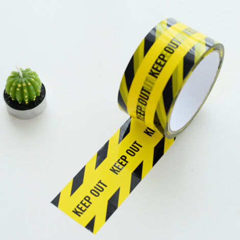 Nastro di sicurezza autoadesivo in rotolo giallo non adesivo per pareti, pavimenti, attrezzature, avvertenze, 1 pezzo, larghezza 4,8 cm  lunghezza 25 m