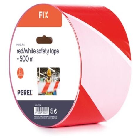 Nastro di sicurezza rosso/bianco - 500 m - bobina