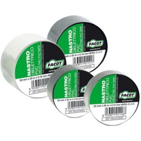 Nastro dielettrico adesivo in pvc nero 50mm x 20mt facot dieln150050a