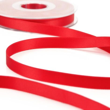 Nastro doppio raso spessore 3 mm per decorazioni e confezioni natalizie 100 mt -Rosso