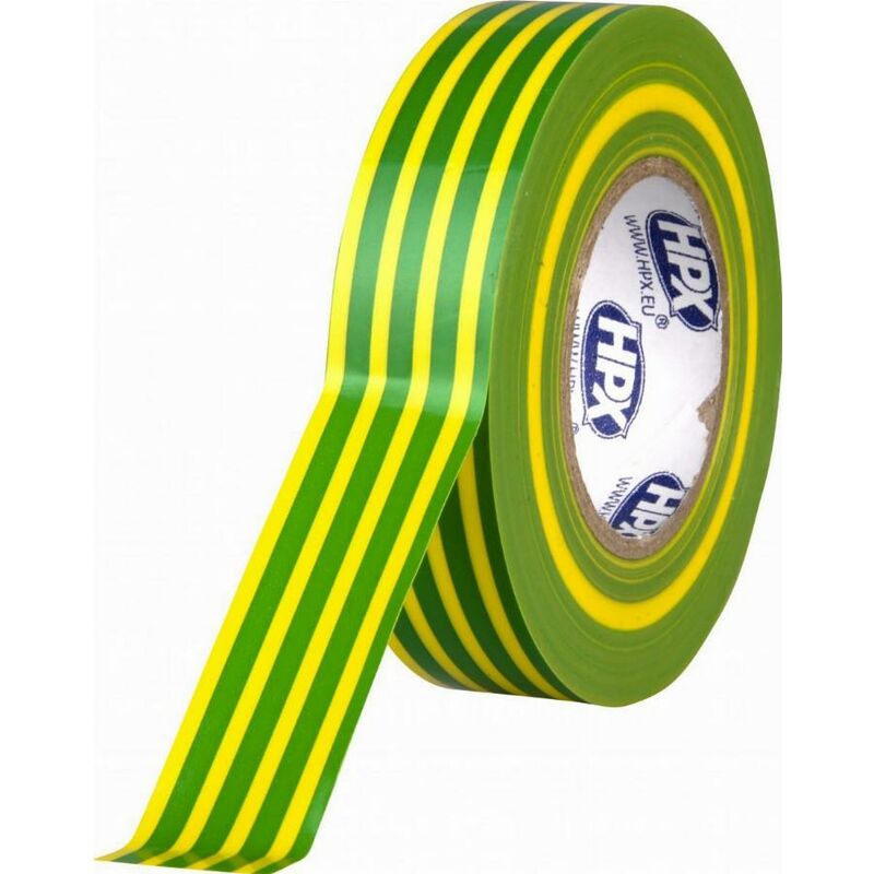 Nastro elettrico in pvc giallo-verde 19 mm x 20 m HPX IE1920