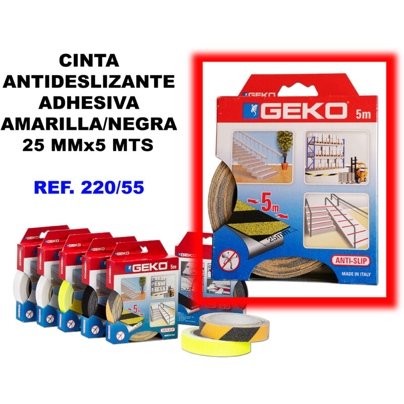 Nastro Adesivo Antiscivolo Giallo nero 25mm X 5m