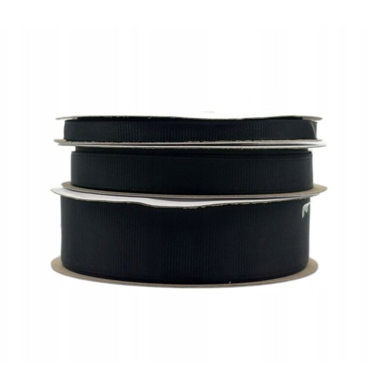 Nastro Grosgrain Nero Rotolo 6mm 22m Per Decorazione