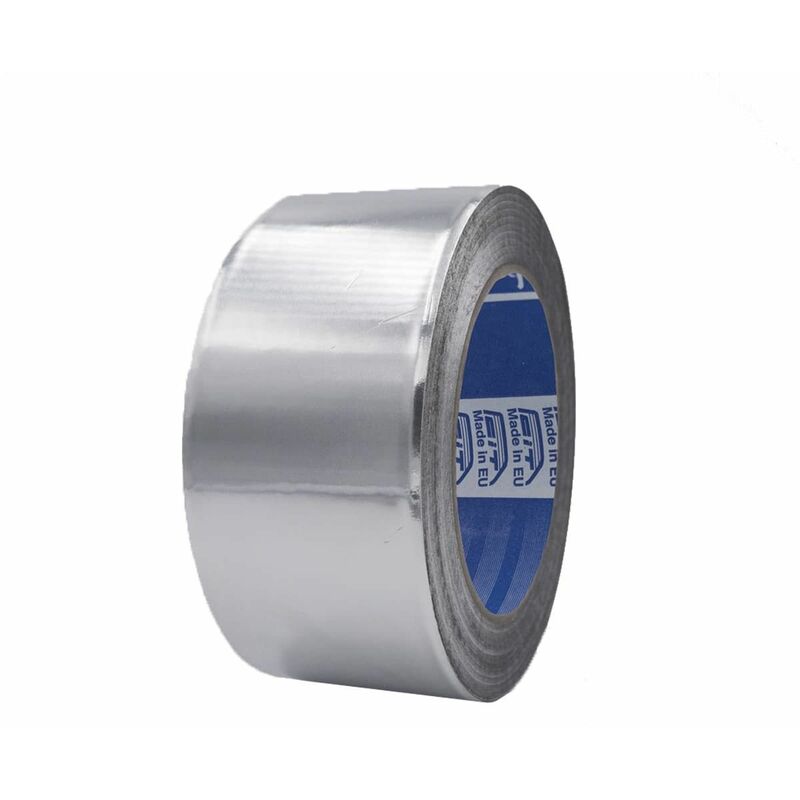 Image of Stickerslab - Nastro in alluminio alta temperatura per tubi stufa e canna fumaria Colore - Metallico