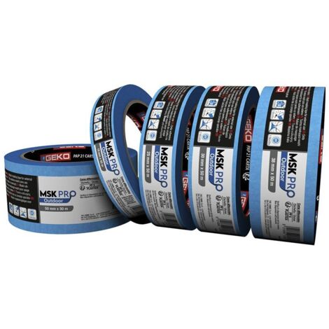 Nastro in carta washi GEKO “MSK Pro Outdoor” per uso esterno adesivo a base acqua 19mm x 50m colore blu