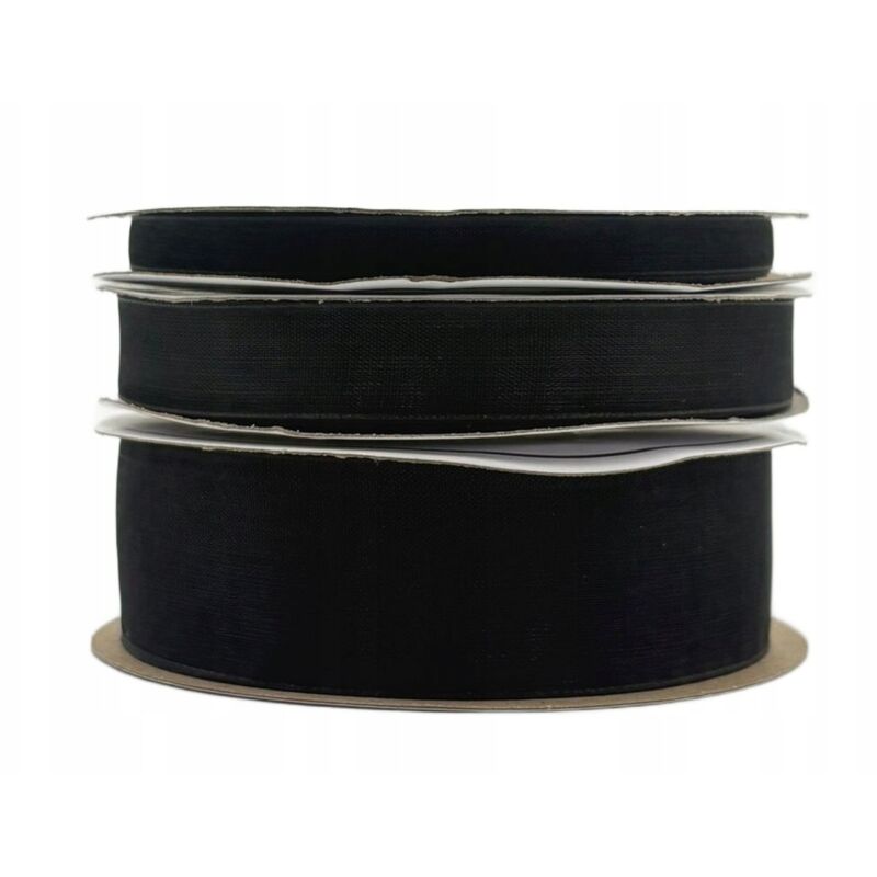Nastro in chiffon nero, rotolo da 12 mm e 32 m, per decorazioni