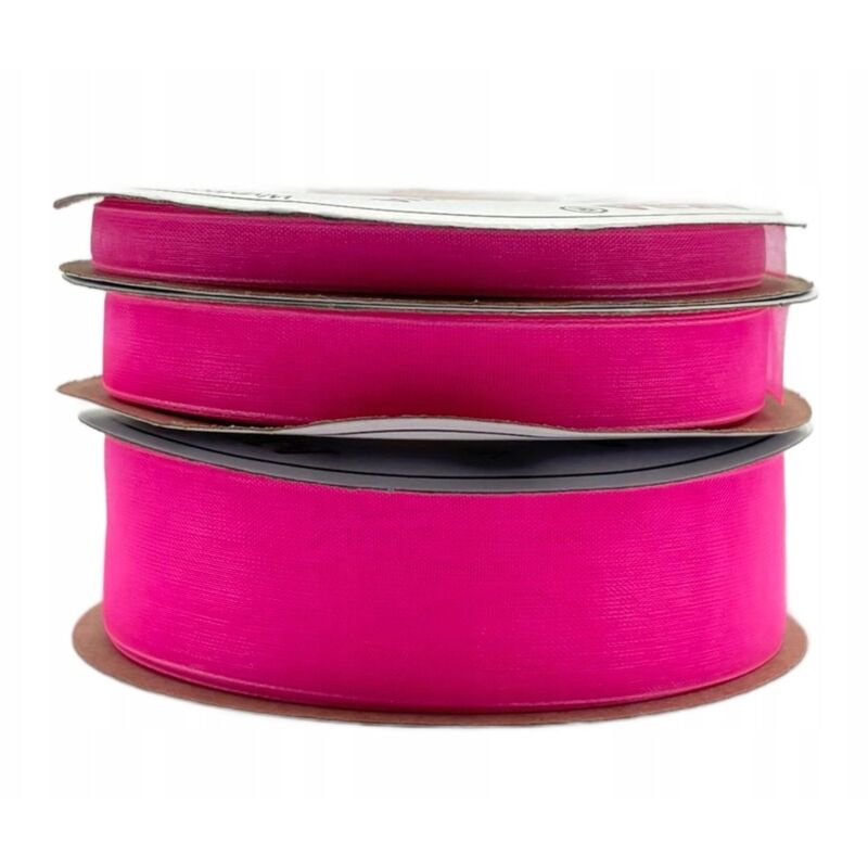 Nastro in chiffon rosa neon, rotolo da 6 mm e 32 m, per decorazioni