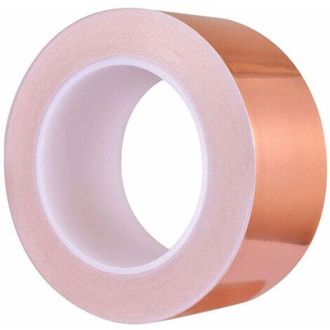 Nastro in lamina di rame 30 m x 50 mm, nastro in lamina di rame di alta qualità, nastro adesivo schermante EMC per schermatura EMI, artigianato, repellente per lumache, riparazioni elettriche, circuit