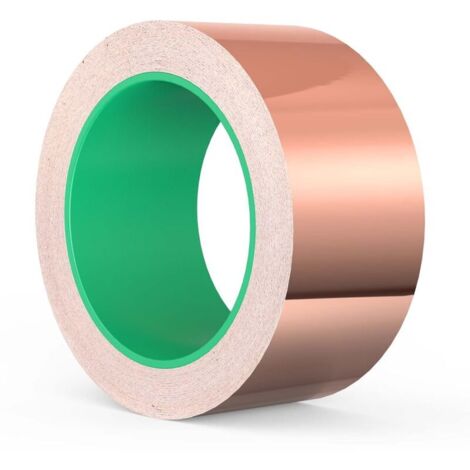 Nastro in lamina di rame KZQ 20 m x 50 mm, adesivo schermante EMI, antiurto, conduttivo su entrambi i lati, per messa a terra, saldatura e schermatura ecc.