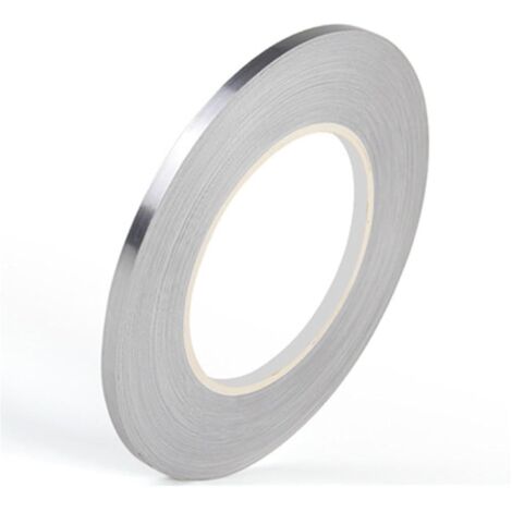 Nastro in pellicola 5 mm x 50 metri, nastro decorativo nastro adesivo argento spazzolato per specchietti per dettagli murali d'accento, arti grafiche, finiture per pareti di barche