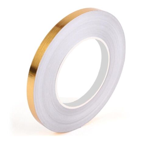 Nastro in pellicola di poliestere 10 mm x 50M, nastro adesivo a specchio oro spazzolato per accentuare dettagli, pareti grafiche, decorazione di barche, pareti