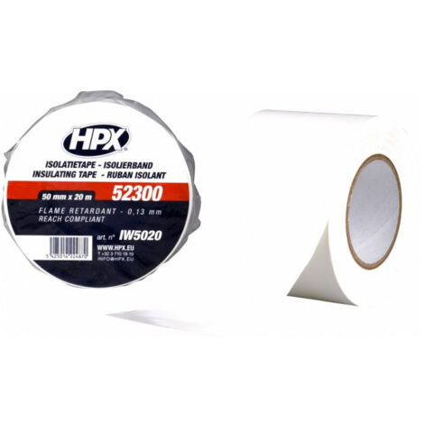 Nastro in PVC bianco per elettricisti 19 mm x 20 m HPX - IW1920