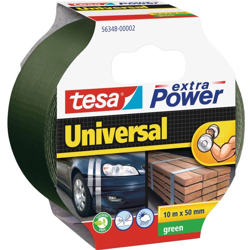 Image of Universal 56348-00002-05 Nastro in tessuto ® extra Power Verde (l x l) 10 m x 50 mm 1 pz. - Tesa