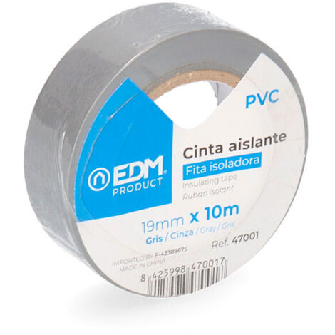 Nastro Isolante 10m x 19mm Grigio EDM Qualità "Supra"