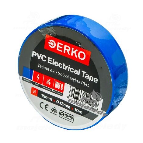 Nastro isolante 15mm 10m PVC blu ERKO