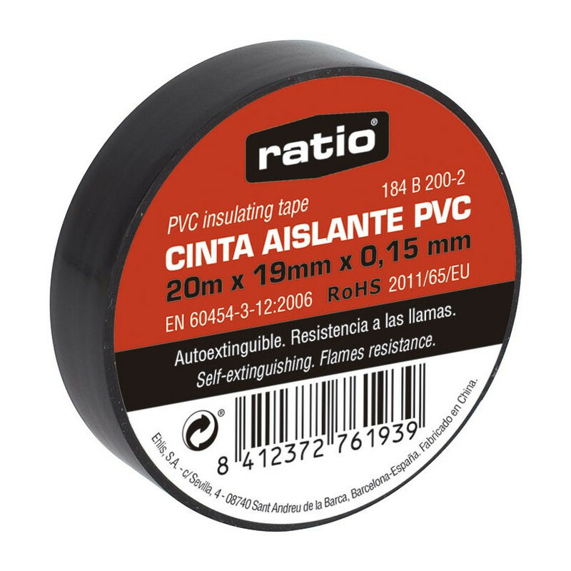 Nastro isolante 19x20M nero 0,15 mm